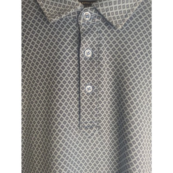 Saks Fifth Ave Men's 100% Pima Cotton Blue Short Sleeve Polo Shirt szXL Slim Fit - Picture 2 of 7